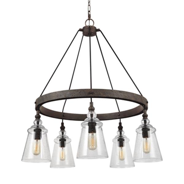 Generation Lighting Loras 5-Light Dark Weathered Iron Chandelier