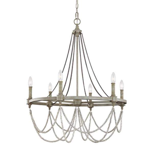 Generation Lighting Beverly 6-Light White Oak Chandelier