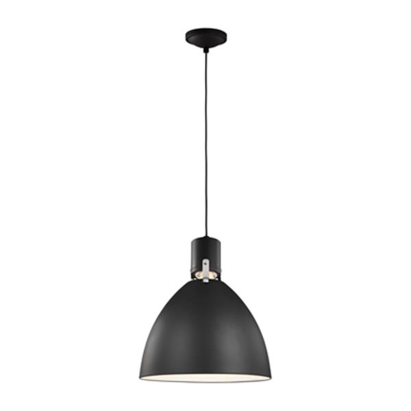 Generation Lighting Brynne Collection 14-in x 17-in Matte Black Bell LED Pendant Light