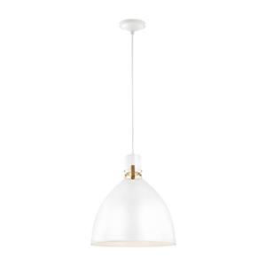 Generation Lighting Brynne Collection 16.5-in x 19-in Flat White Bell LED Pendant Light