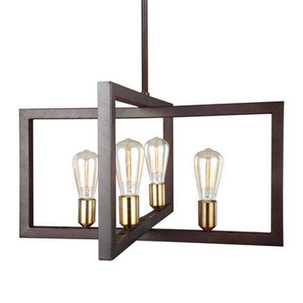 Generation Lighting Finnegan 4-Light Brass/Bronze Low Chandelier