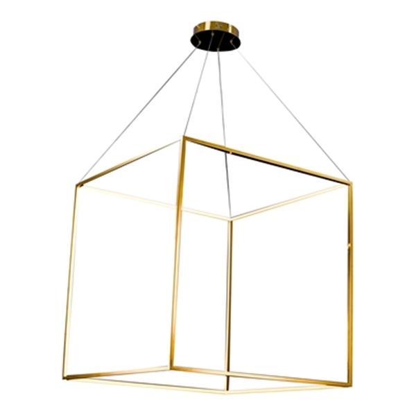 Design Living 35-in x 35-in Gold Floating Cube LED Pendant Light