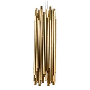 Design Living 7.6-in x 25.5-in Gold Steel Rod Pendant Light