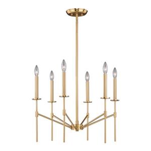 Cascadia Kedzie 6-Light 2-Tier Brass Mid-Century Modern Chandelier