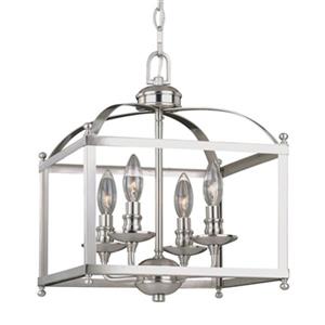 Cascadia Juliet 4-Light Satin Nickel Lantern Candle Pendant Light