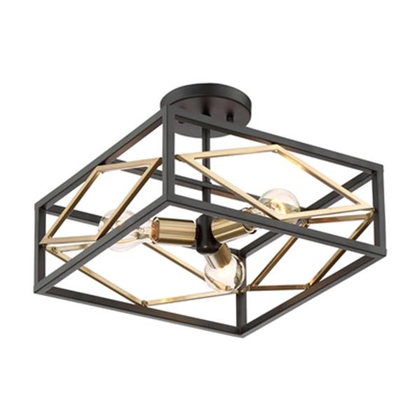 Quoizel Platform 10 3 In X 14 In Black With Gold 3 Light Semi