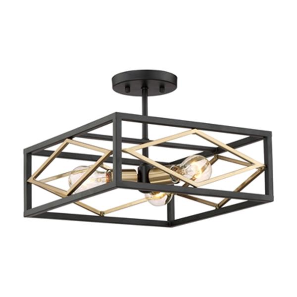 Quoizel Platform 10 3 In X 14 In Black With Gold 3 Light Semi