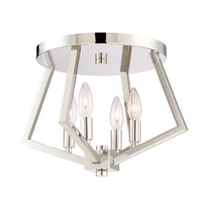 Artcraft Lighting Breezy Point Polished Nickel Base 4-Light Flush Mount Ceiling