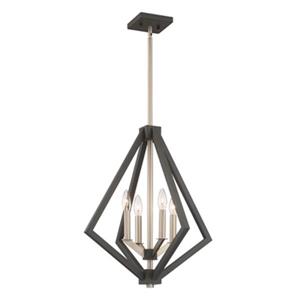 Artcraft Lighting Breezy Point Collection 20-in x 23.25-in Bronze Cage 4-Light Pendant Light