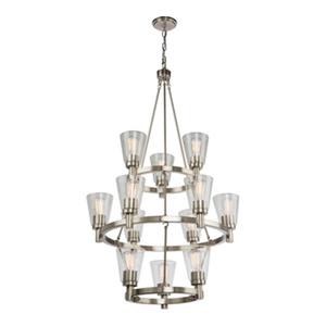 Artcraft Lighting Clarence Brushed Nickel 3-Tier 12-Light Chandelier