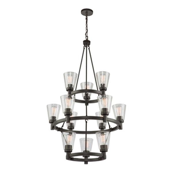 Artcraft Lighting Clarence 3 Tier 12 Light Oil Rubbed Bronze Chandelier Ac10762ob Rona Artcraft Lighting Clarence 3 Tier 12, 12 Light Aged Bronze Chandelier
