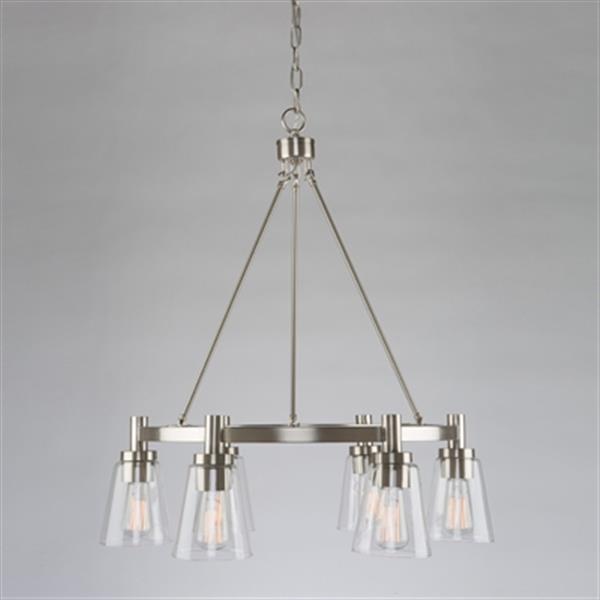 Artcraft Lighting Clarence Brushed Nickel 6-Light Downlight Chandelier