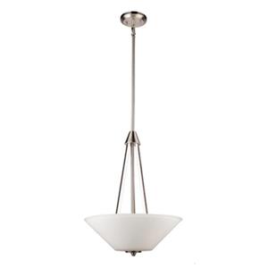 Artcraft Lighting Clayton 3-Light Brushed Nickel Bowl Pendant