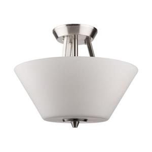 Artcraft Lighting Clayton 10-in x 13-in Brushed Nickel 3-Light Semi-Flush Ceiling Light