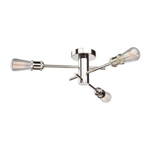 Artcraft Lighting Tribeca 6.5-in x 18.5-in Polished Nickel 3-Light Semi-Flush Ceiling Light