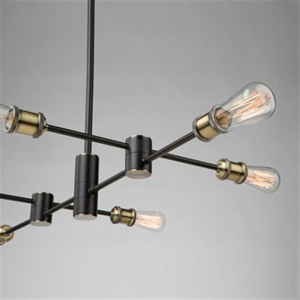 Artcraft Lighting Tribeca Matte Black/Satin Brass 6-Light Chandelier