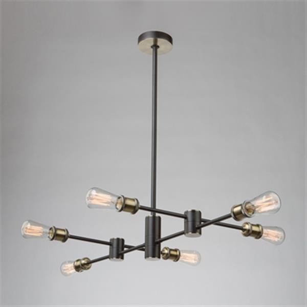 Artcraft Lighting Tribeca Matte Black/Satin Brass 6-Light Chandelier