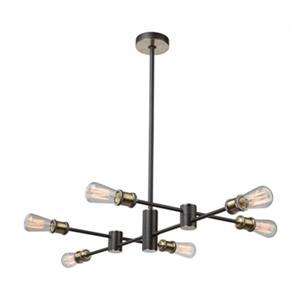 Artcraft Lighting Tribeca Matte Black/Satin Brass 6-Light Chandelier