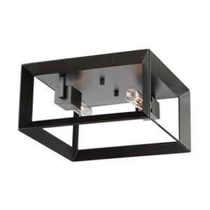 Artcraft Lighting Vineyard Artcraft Lighting Matte Black Metal Base 2-Light Flush Mount Ceiling Light