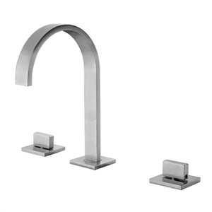 ALFI Brand Brushed Nickel Gooseneck Widespread Bathroom Faucet