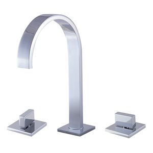 ALFI brand Polished Chrome Gooseneck Widespread Bathroom Faucet