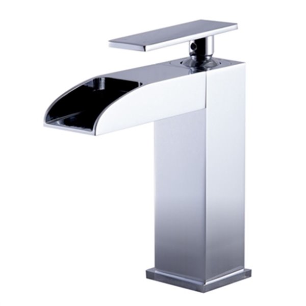 ALFI brand Polished Chrome Single Hole Waterfall Bathroom Faucet