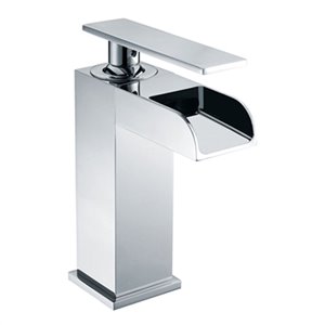 ALFI Brand Polished Chrome Single Hole Waterfall Bathroom Faucet