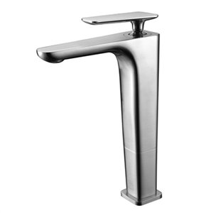 ALFI Brand Brushed Nickel Tall Single Hole Modern Bathroom Faucet