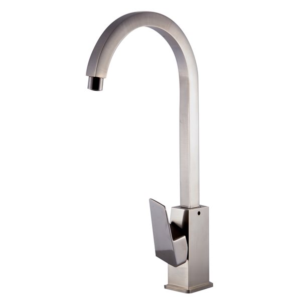 ALFI brand Gooseneck Brushed Nickel Single Hole Bathroom Faucet