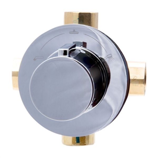 ALFI brand 5.10-in Polished Chrome Modern Square 3-Way Shower Diverter