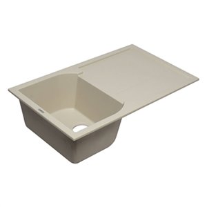 ALFI Brand 33.88-in x 19.75-in Biscuit Single Bowl Granite Composite Kitchen Sink