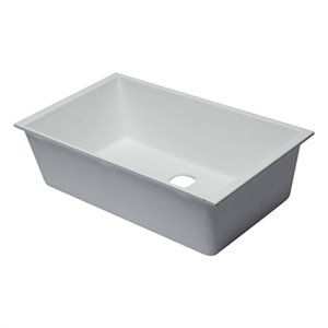 ALFI Brand 33-in x 19.38-in White Single Bowl Undermount Granite Composite Kitchen Sink