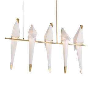 Design Living Gold 5 Light LED Bird Swinging Chandelier