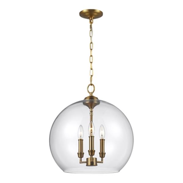 Generation Lighting Lawler 3-Light Burnished Brass Orb Pendant