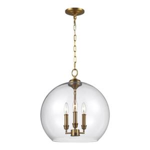 Generation Lighting Lawler 3-Light Burnished Brass Orb Pendant