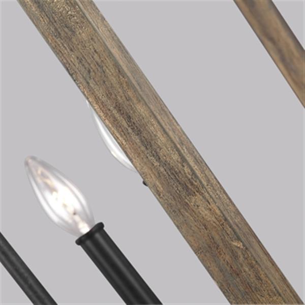 Generation Lighting Gannet 4-Light Weathered Oak Wood/Antique Forged Iron Pendant