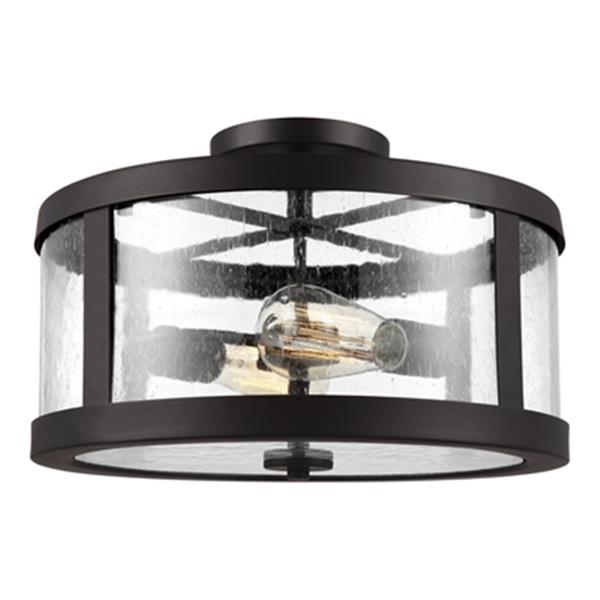 Generation Lighting Harrow 10.12-in x 15-in Oil Rubbed Bronze 2-Light Semi-Flush Mount Light