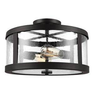 Generation Lighting Harrow 10.12-in x 15-in Oil Rubbed Bronze 2-Light Semi-Flush Mount Light