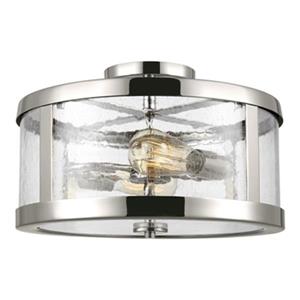 Feiss Harrow 10.12-in x 15-in Polished Nickel 2-Light Semi-Flush Mount Light