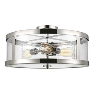 Generation Lighting Harrow 10.12-in x 19.62-in Polished Nickel 3-Light Semi-Flush Mount Light