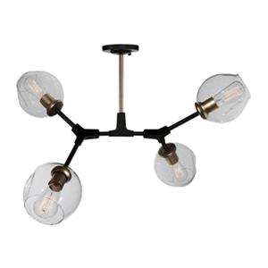 Artcraft Lighting Organic 23-in x 21-in Vintage Brass 4-Light Semi-Flush Mount Ceiling Light