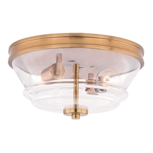 Cascadia Toledo 2 Light Brass Industrial Flush Mount Ceiling Light