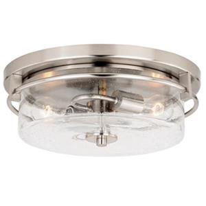 Cascadia Addison 15-in 2-Light Nickel Flush Mount Ceiling Light