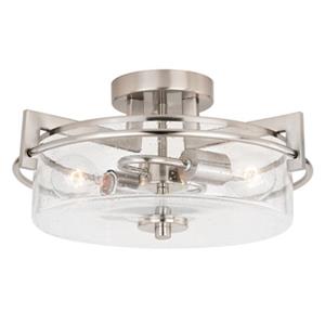 Cascadia Addison 2-Light Nickel Semi Flush Mount Ceiling Light