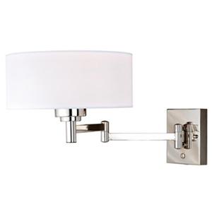 Cascadia Chapeau Slim Instalux Plug-In Nickel Motion Sensor Swing Arm Wall Lamp