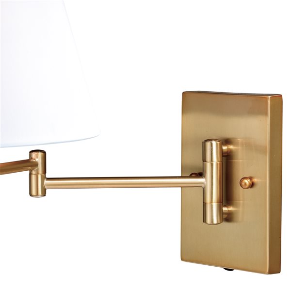 Brass swing arm wall store lamp plug in