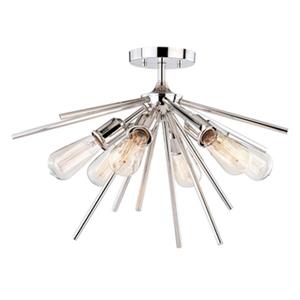 Cascadia Estelle 6-Light Nickel Mid-Century Modern Sputnik Ceiling Light