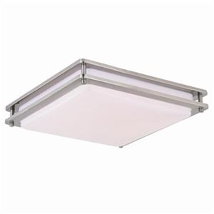 Cascadia Horizon LED 16-in Nickel Flush Mount Ceiling Light