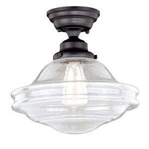 Cascadia Huntley 12-in Bronze Barn Semi Flush Ceiling Light