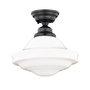 Cascadia Huntley 12-in Bronze Barn Semi Flush Ceiling Light